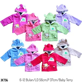 JAKET ANAK BAYI USIA 6-12 bulan - JAKET BAYI BARU LAHIR - JAKET BAYI BABY TERRY KATUN MURAH JKT56