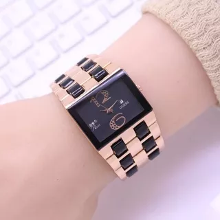 JAM TANGAN WANITA GUESS PARIS KOTAK TANGGAL AKTIF TALI RANTAI KOMBI MIKA