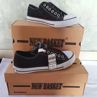 Sepatu Sekolah NB New Basket Pendek Panjang Hitam Putih dijamin Ori 100 %