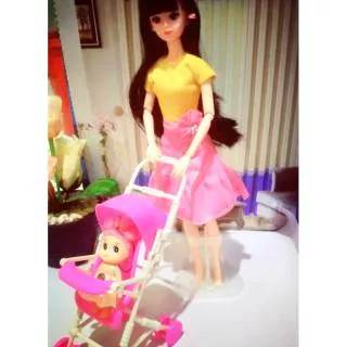 Mainan stroller / dorongan bayi untuk boneka kelly & mimi