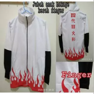 Jubah anime hokage Kids putih /merah yondaime naruto Jaket Sweater anak s m abg tanggung lucu keren