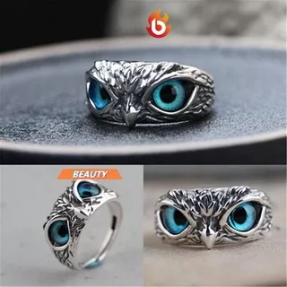 BEAUTY Demon Owl Eye Gift Open Adjustable Statement Ring Lovers Mother`s Day Jewelry Retro Animal Style Vintage Ring