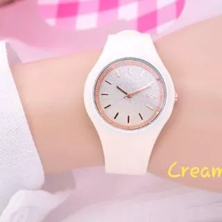 JAM TANGAN WANITA ICE WATCH KARET RUBBER OMBRE CREAM JAM TANGAN FASHION MURAH