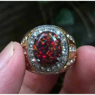 Cincin Titanium Batu Kalimaya Jarong Merah Small Size HQ