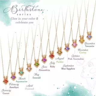 BIRTHSTONE KALUNG DAN  GELANG BIRTHSTONE BULAN LAHIR MATA BATU  WARNA HWT  375 8 K