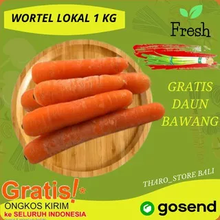 SAYUR SEGAR WORTEL LOKAL 1 KG GRATIS DAUN BAWANG SAYURAN FRESH STOREONLINETERMURAH DENPASAR BALI