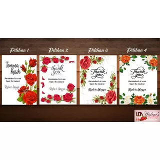 Kartu ucapan terima kasih/ Kartu Souvenir/Wedding Card Floral Full Color