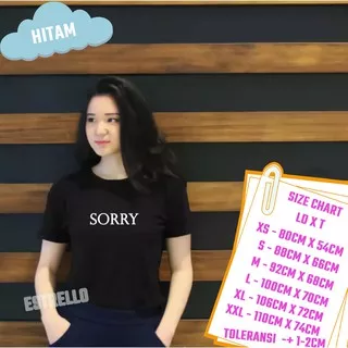 Kaos Say Sorry Atasan Wanita Lengan Pendek Oversize