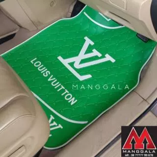 Karpet Mobil LV Hijau Logo Putih