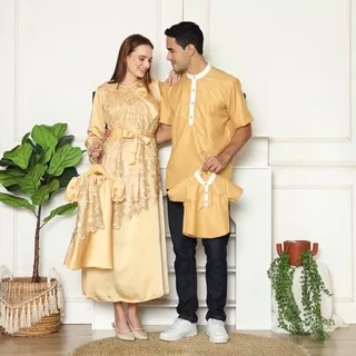 Family Set Yellow Paras - Baju Couple Lebaran/Baju couple/Baju Kembaran Keluarga