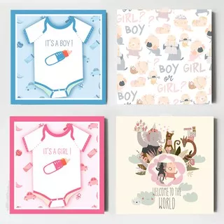 [KARTU UCAPAN] Baby Shower Card / Baby Born / Greeting Card Baby Shower (# Baby 01)