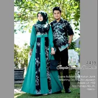 Baju Couple Sakura Batik Modern Terbaru Kemeja Gamis