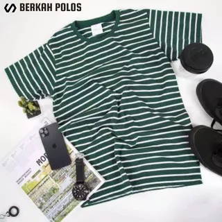 KAOS POLOS KATUN STRIPE STRIPES SALUR BELANG GARIS GARIS BIG MEDIUM PRIA WANITA FASHION BANDUNG