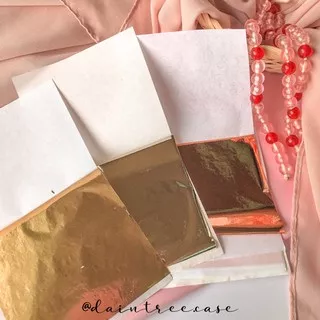 Gold Silver Rose Gold Leaf | Kertas Emas Prada Tembaga | Paper Foil Gold Flakes