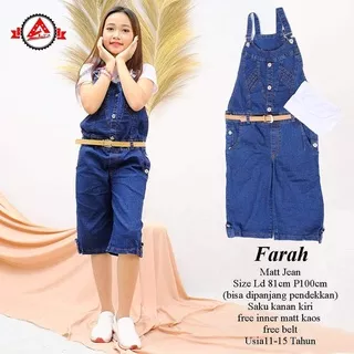 Setelan celana Pendek Overall Jeans Anak Perempuan Cewek Putri Terbaru