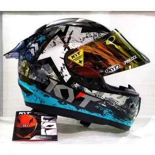 HELM KYT R10 SERI 3 AQUA BLUE  PAKET GANTENG SERI 3 AQUA BLUE