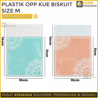 Plastik LEM OPP Kue Cake Candy/ Souvenir Aksesoris Cookies Bag/ Motif Doily Paper Size M dan L