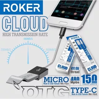 OTG Android Kabel ROKER CLOUD RK-TG5 OTG Micro Male to USB Female OTG V8 Kabel 15cm 480MBpS