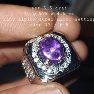 Batu cincin kecubung asihan natural