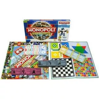 Monopoli Internasional 5 in 1 - monopoli, catur, ular tangga, halma, dan ludo