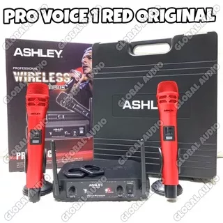 Mic Wireless Ashley Pro Voice Red Original Provoice Merah Free Koper 2bh Mic Bagus Murah ( BISA COD )