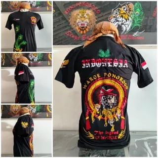 kaos bordir warok macan / kaos warok / kaos bordir / kaos reog / kaos reyog / kaos budaya (bisa bayar di tempat)