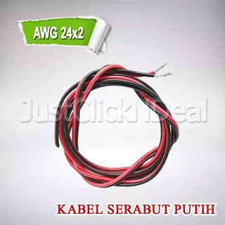 Kabel Serabut 2 x 24 AWG Merah Hitam Per Meter