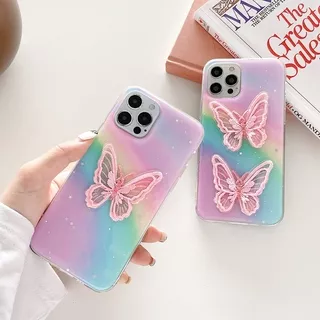 Case VIVO V20 SE Pro V5s V5 Lite Plus V9 V11 V15 Rainbow embroidery butterfly phone case LS
