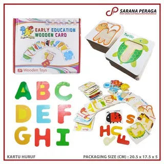 SaranaPeraga - Kartu Huruf / Kartu Angka Early Education Wooden Card - Mainan Edukasi Anak