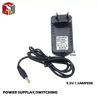 Power Supplay 9.5V - 1.5A Jack Size:4.0mm×1.35mm Untuk Router Modem Atau DVD/TV Portable