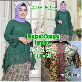 Couple Kebaya Rinjani Jumbo Hijau Botol - Set Kebaya Modern - Kebaya Big Size - Kebaya Pesta -Kebaya