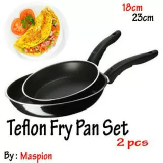 MASPION Teflon Frypan Set 2in1 / Paket Teflon isi 2 / Teplon Fry Pan Wajan Murah