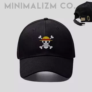 Topi Anime One Piece Strawhat Pirates Caps Topi Jerami Crew