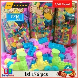 Mainan Anak Premium Lego Kreatif Block Besar Puzzle Blok Susun  Anak - Mr.Block 176 6.6