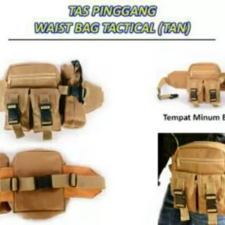 Waist Bag Tas Pinggang Tactical Military Pria Keren Gaya Plus Sarung Tempat Botol Minum