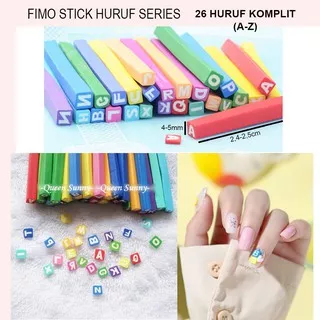 Fimo Stick Huruf Series (Komplit A-Z) Hiasan Resin Slime Kuku Nail Art Sprinkle Shaker Topping