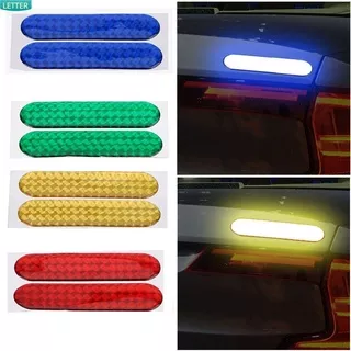 LETTER 2Pcs Auto Car Reflective Strips Sign Safety Mark Door Sticker Decal New Alarm Night Lamp Warning Tape/Multicolor