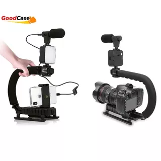 Paket Video Making Set Mic LED With Stabilizer Grip Video Handle C For Video Recording Tool Kit