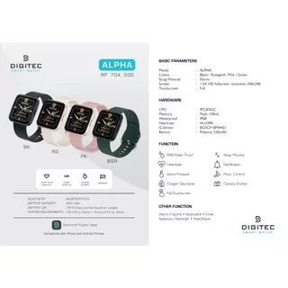 DIGITEC DG SW WAVE / DG-SW-WAVE / ALPHA Smart Watch Smartwatch ORIGINAL