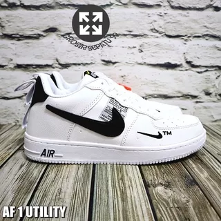 PGS IMPORT PREMIUM SEPATU SNEAKERS NIKE AIR FORCE ONE UTILITY PRIA WANITA PUTIH HITAM GRADE ORI