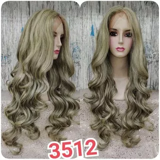 RAMBUT PALSU FULL WIG LACE WIG WANITA PANJANG CURLY WAVE KERITING OMBAK WIG KOREA NATURAL 3512