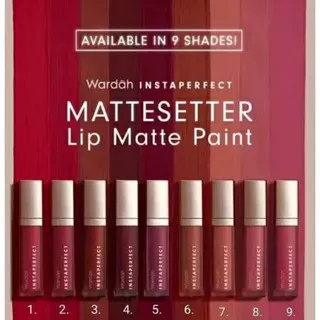 WARDAH  Instaperfect Mattesetter Lip Matte Paint/Wardah Lipstik Instaperfect[ Free bedak Wardah]