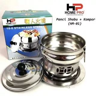 Home Pro Panci Shabu + Kompor Spirtus 16cm Steamboat Mini Pot Hotpot