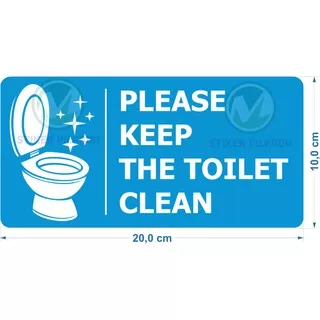 stiker toilet bersih 20X10CM