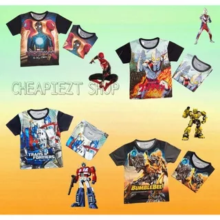 Kaos Tshirt Baju anak laki laki cowok motif superhero spiderman ultraman robot transformers Pakaian Furo 3D Printing Import Thailand premium usia 2 3 4 5 6 7 8 9 tahun th Promo Diskon