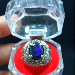 TERMURAH BATU BLACK OPAL ASLI KEMBANG JARONG BLUE PURPLE SIAP PAKAI