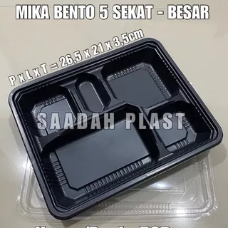 (ISI 25) Mika Bento 5 Sekat Besar / Tray Bento / Box Nasi Kotak Makan