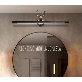 Lampu wastafel dinding classic led 11w 57cm mirror cermin kuningan