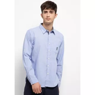 Sharks - Casual Long-Sleeves Shirt - Biru [SGF2012472II]