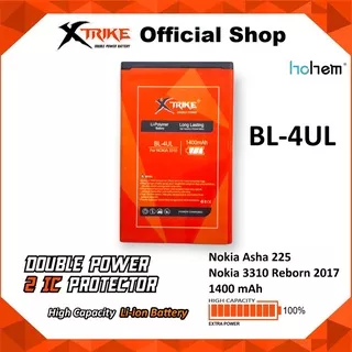 Baterai XTRIKE Double Power Nokia Asha 225 3310 Reborn 2017 BL4UL BL-4UL Batre Batrai Battery HP Handphone Ori Original